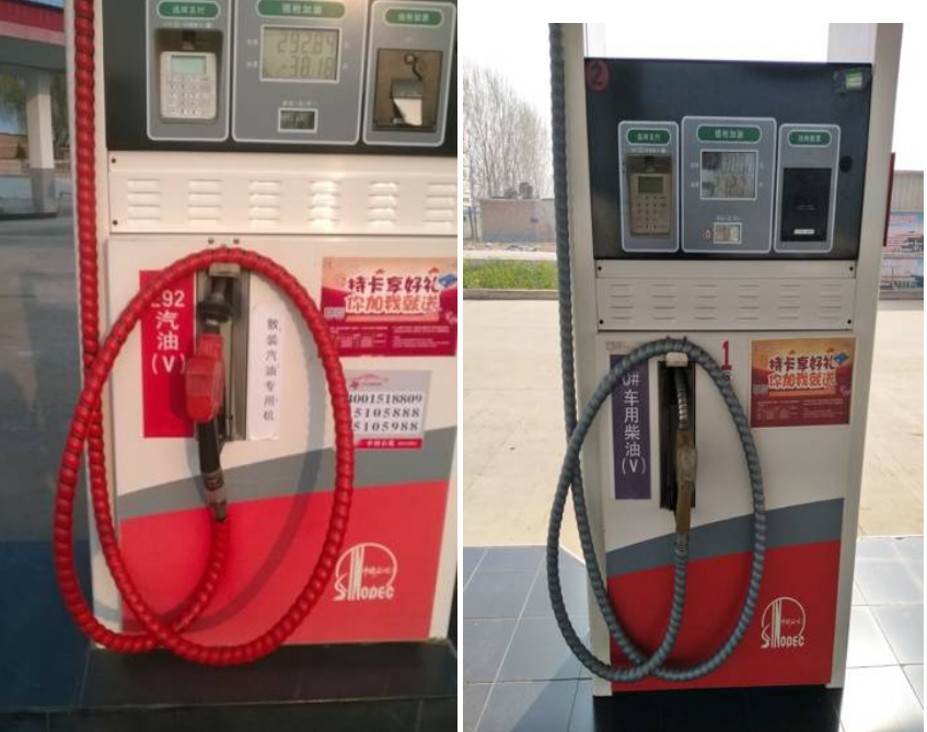 Application of hose spiral protective guard in gas station